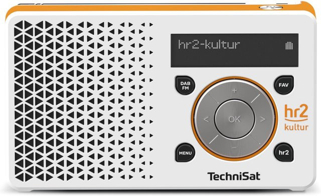 TechniSat DIGITRADIO 1 hr2 Edition DAB+ und UKW Taschenradio mit Akku in Weiß/Orange - Bild 1