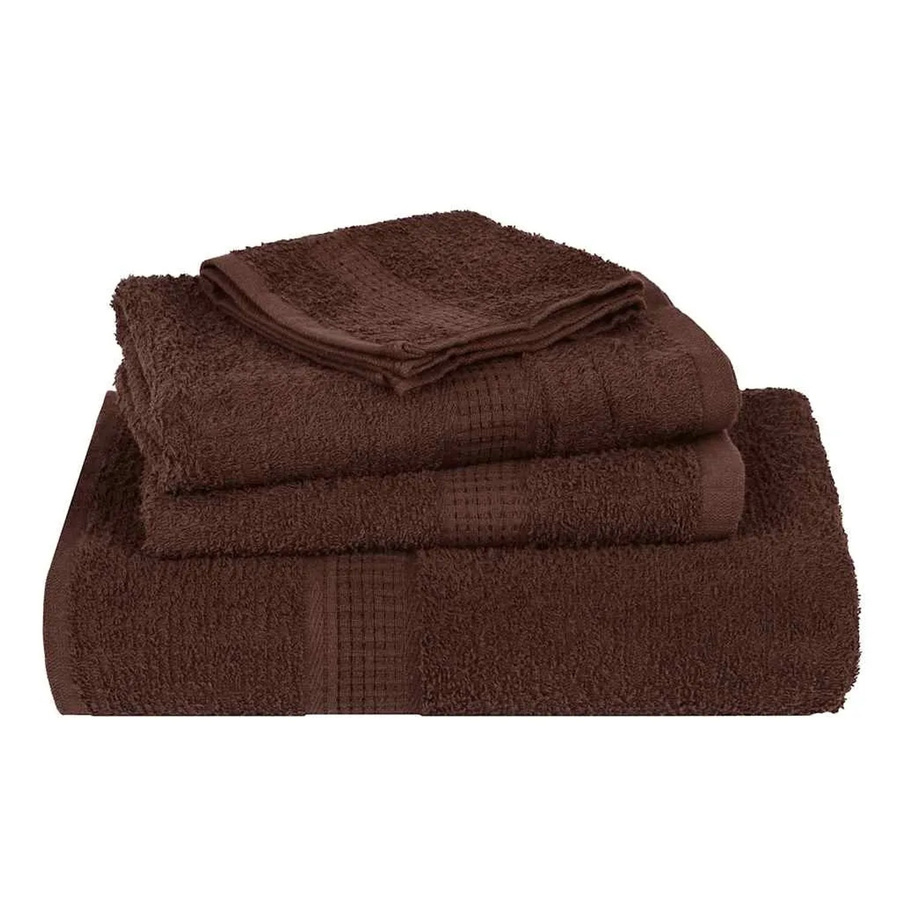 vidaXL Handtuch-Set aus 100% Baumwolle, 4 Stück, Braun, B/H: 100 x 200 cm, 360 g/m² - Bild 2