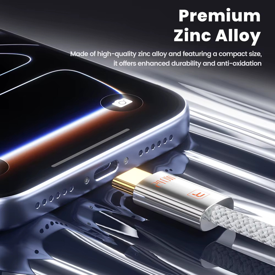 Toocki 3er-Set USB-C zu USB-C Schnellladekabel mit PD 60 W in Weiß - Bild 4