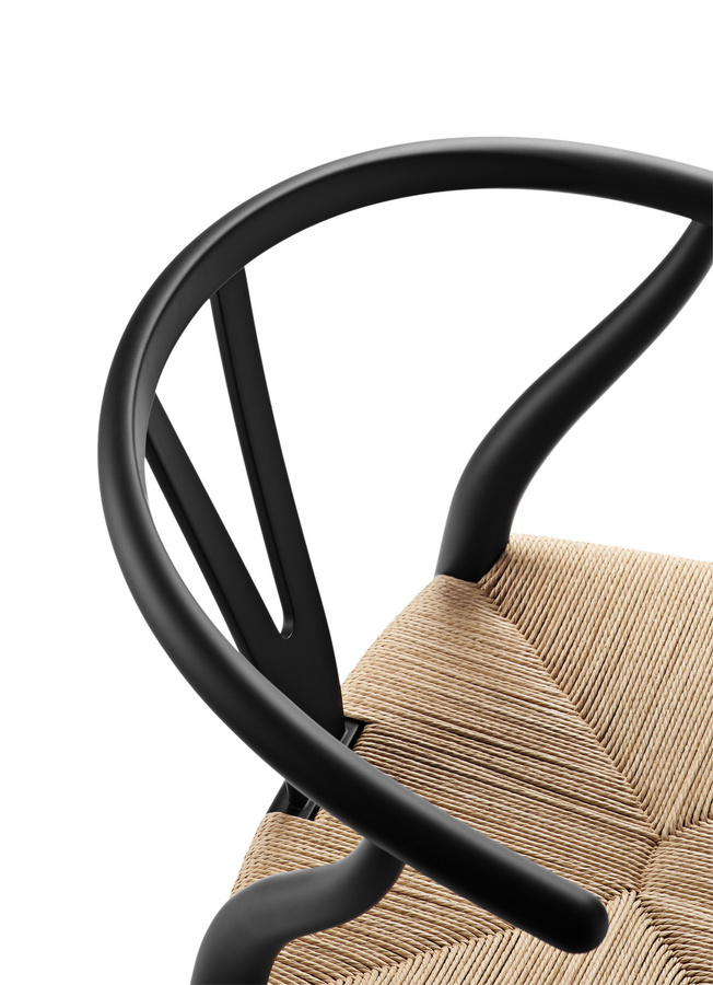 Carl Hansen & Søn CH24 Y Wishbone Stuhl aus Buchenholz in Schwarz Matt - Bild 2