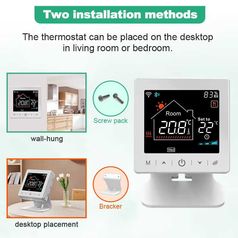 Tuya Smart Wifi Kessel Thermostat Weiß – Drahtloser RF433 Temperaturregler für Heizung kompatibel mit Alexa und Google Home - Bild 3