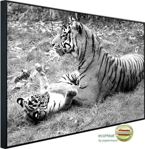 papermoon Infrarotheizung EcoHeat Tiger Schwarz Weiss mit Matt-Effekt und App-Steuerung - Bild 1
