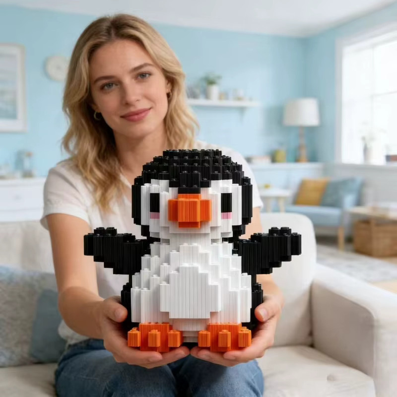 Potdemiel Pinguin Bausteine Puzzle, Tiere, Bunt / Mehrfarbig - Bild 2