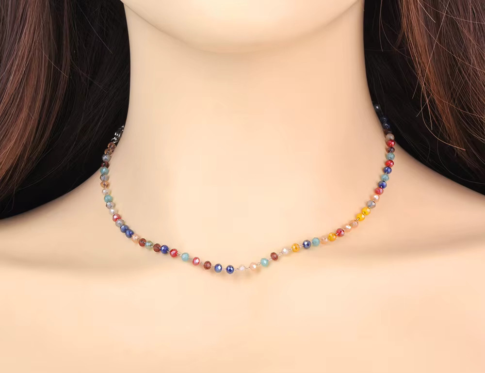 Jeemango Perlenkette, bunte Kristall, Damen - Bild 2