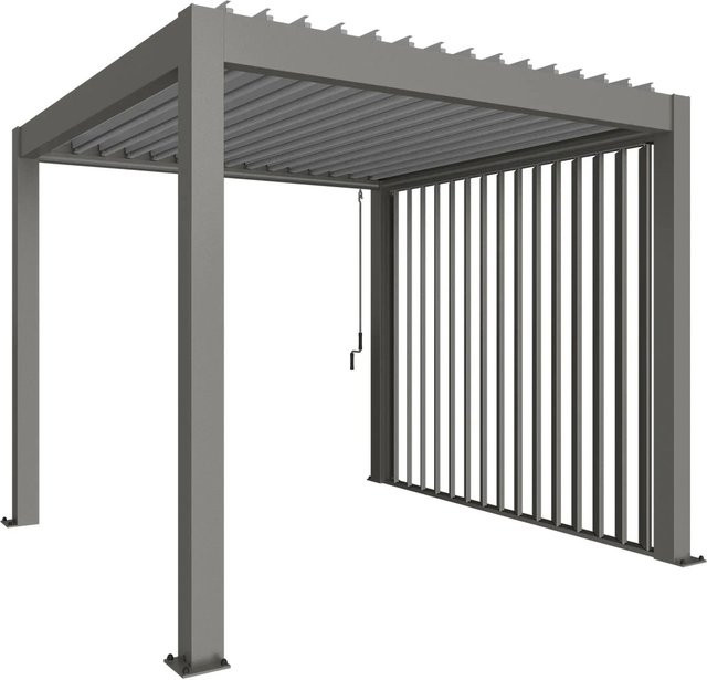 Biohort Pergola-Lamellenwand mit Abschlussblende in Quarzgrau-Metallic, B/H/T: 235 x 272 x 10 cm - Bild 1