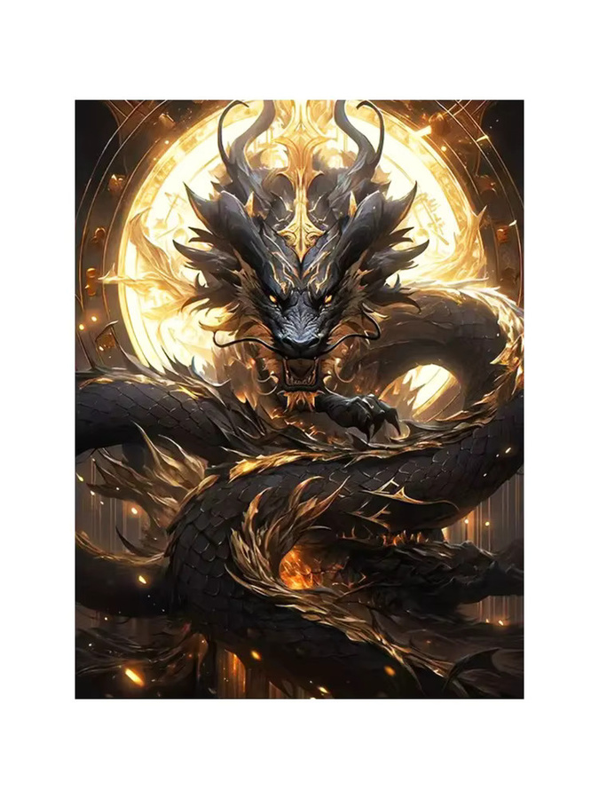 YUTTEE 5D-Diamant-Mosaik Drache, rundes Gemälde, Tier-Komplettset, adults - Bild 3