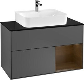 V&B Waschtischunterschrank Finion 100 Wandbeleuchtung in Anthrazit, Breite: 100 cm, Höhe: 50,1 cm, Tiefe: 50,1 cm - Bild 1