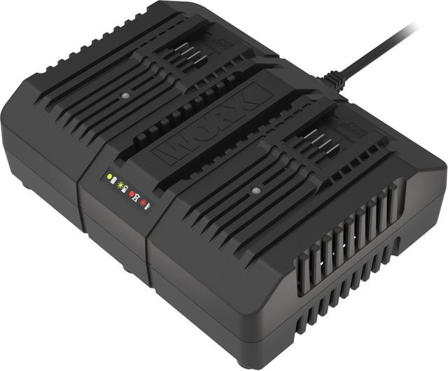 Worx Dual-Ladegerät PowerShare 20 V für Akkus in Schwarz und Orange - Bild 1
