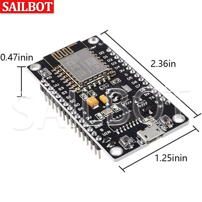ESP8266 NodeMCU LUA CH340 ESP-12E WiFi Internet Development Board mit 4M Flash und Typ-C USB Anschluss in Schwarz - Bild 5