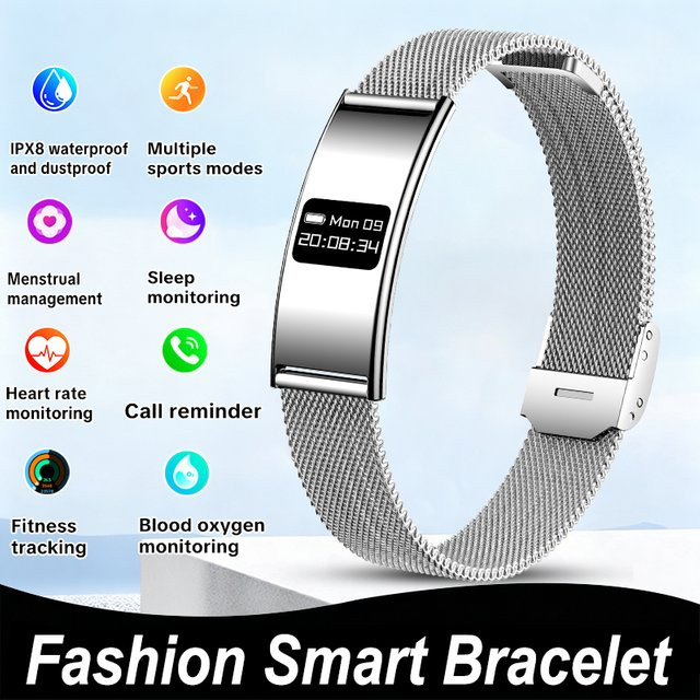 BOXUXING Fitness Tracker Smart-Armband für Damen und Herren in Schwarz mit Herzfrequenzmessung und 10ATM Wasserdichtigkeit - Bild 1
