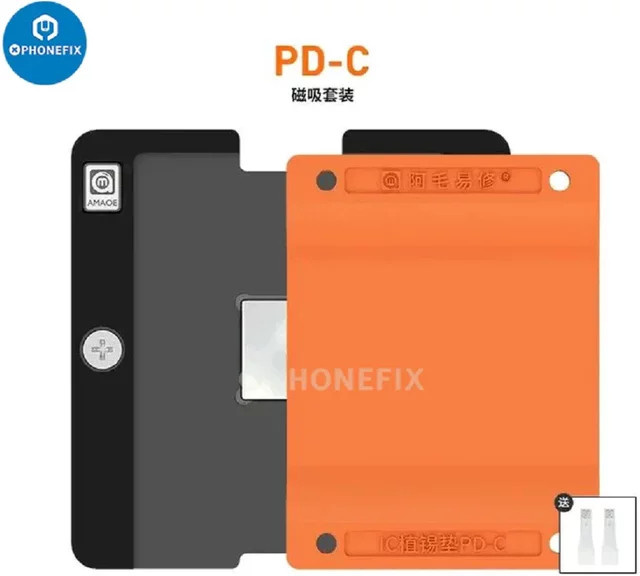 AMAOE PD-C Planting Tin Pad Universelle magnetische BGA Reballing Plattform Silikon Matte für iPhone 6-15 CPU IC Rework - Bild 1