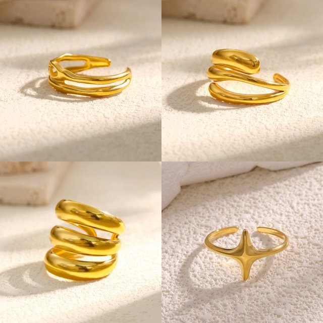 HPTOTMG Ring, 18K Vergoldet, Gold, Vintage, Damen - Bild 1