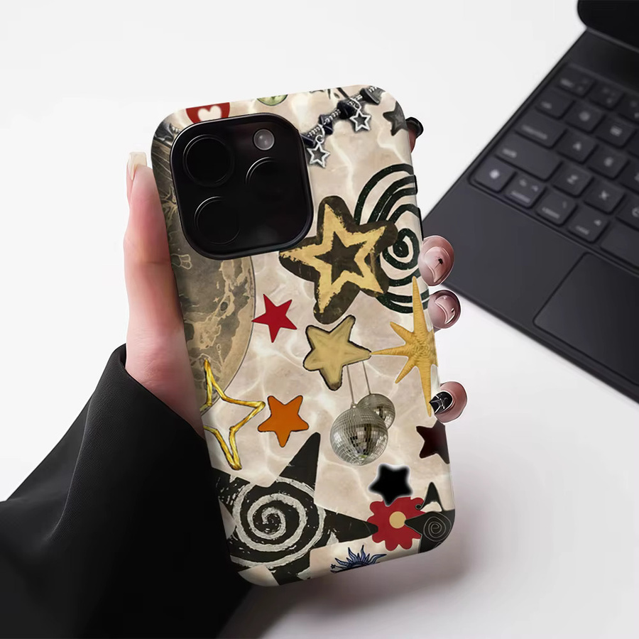 Potdemiel Vintage Space Decor Magnetische Handyhülle für iPhone 17 16 15 14 13 Pro Max Plus, Tough Case, Mehrfarbig - Bild 4