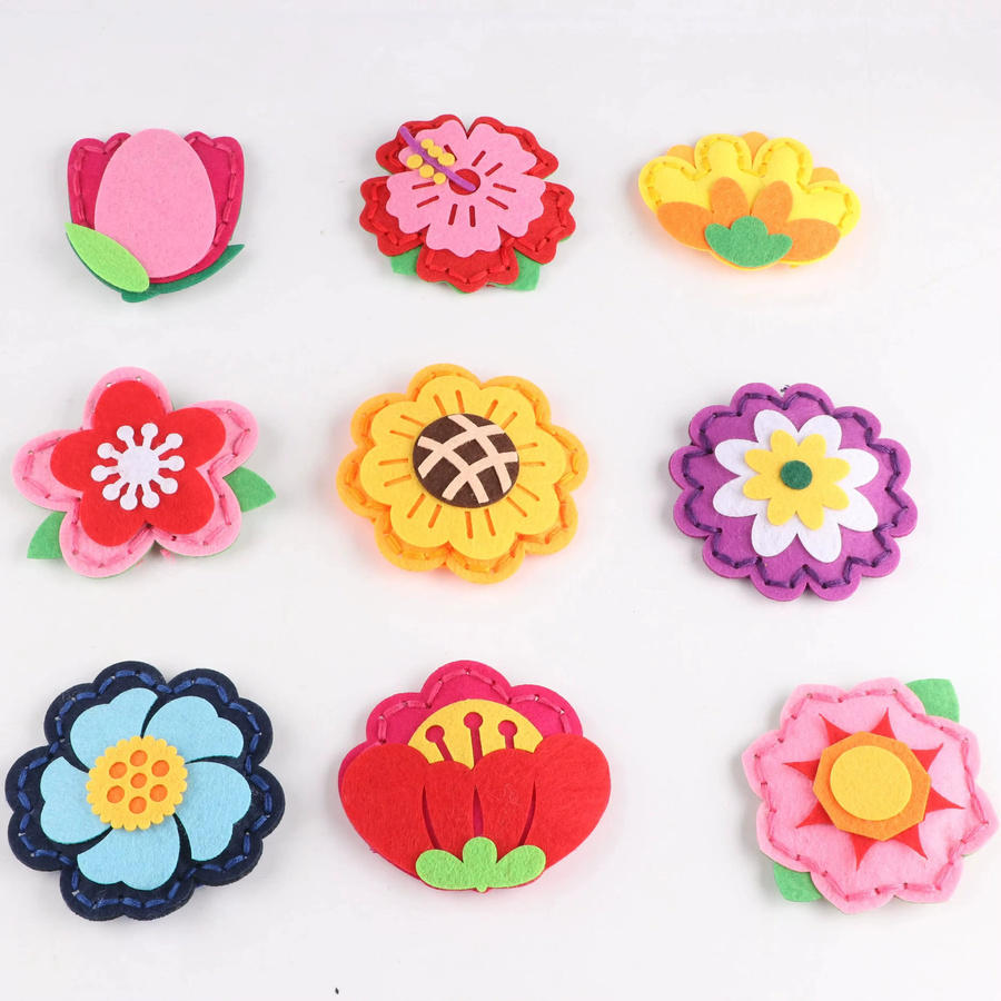 GSF 9-teiliges DIY-Nähset aus Filz mit Blumenmuster und Werkzeug in Mehrfarbig für kreative Handarbeiten - Bild 3