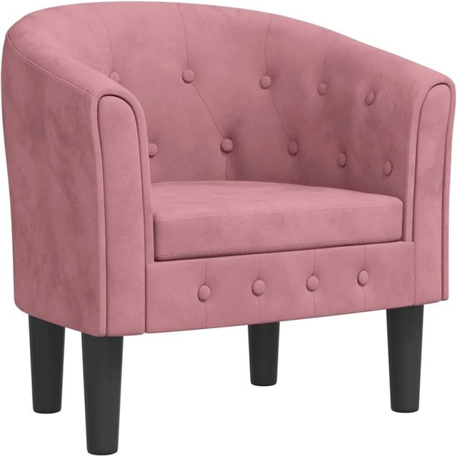 vidaXL Clubsessel aus Samt in Rosa mit Armlehnen und modernem Design - Bild 1