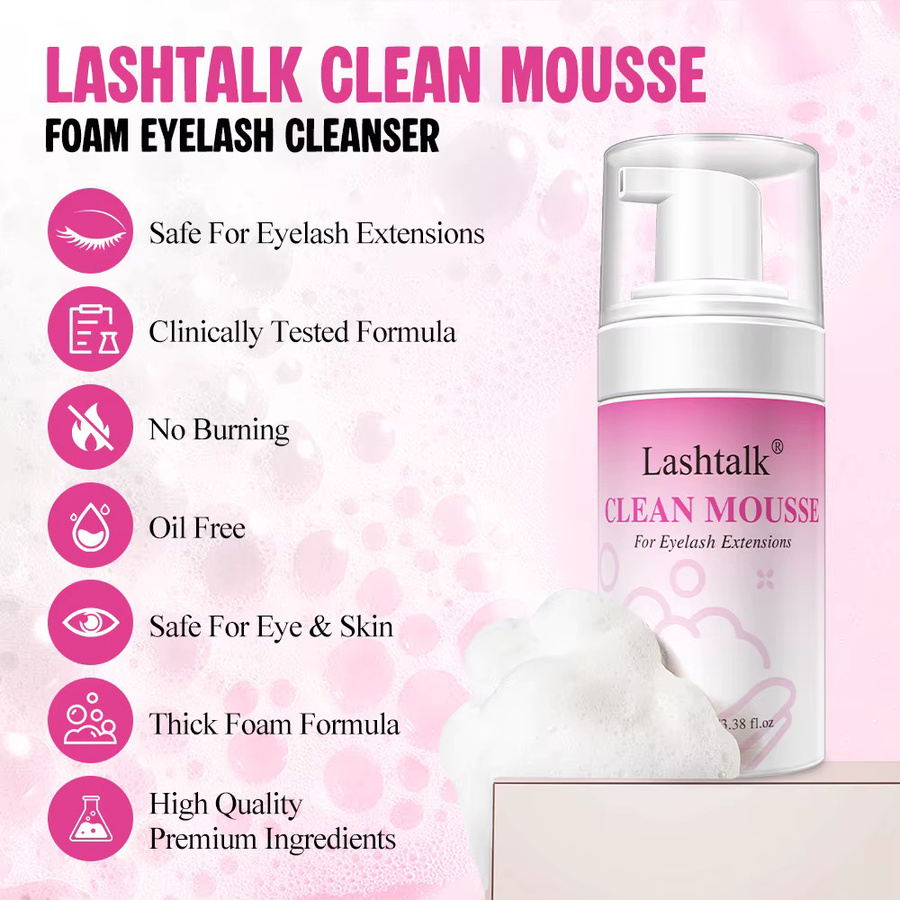 Lashtalk Wimpernreiniger Mousse-Shampoo mit Kokosnuss, 100 ml - Bild 2