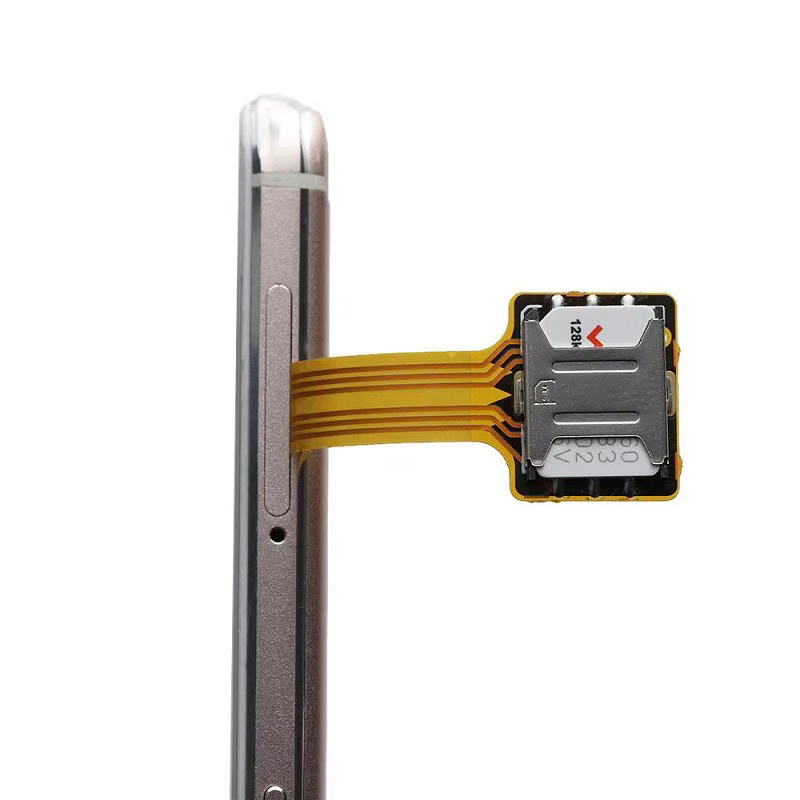 KOQZM 2-in-1 Dual-SIM-Karte Adapter für Android mit TF Hybrid Sim Slot Verlängerungskabel in Schwarz - Bild 2