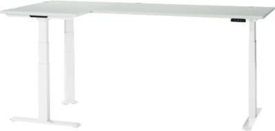 Schäfer Shop Genius Winkelschreibtisch Modena Flex, elektrisch höhenverstellbarer Eckschreibtisch, B: 200 cm, T: 160 cm, Farbe: Lichtgrau/Weiß - Bild 1