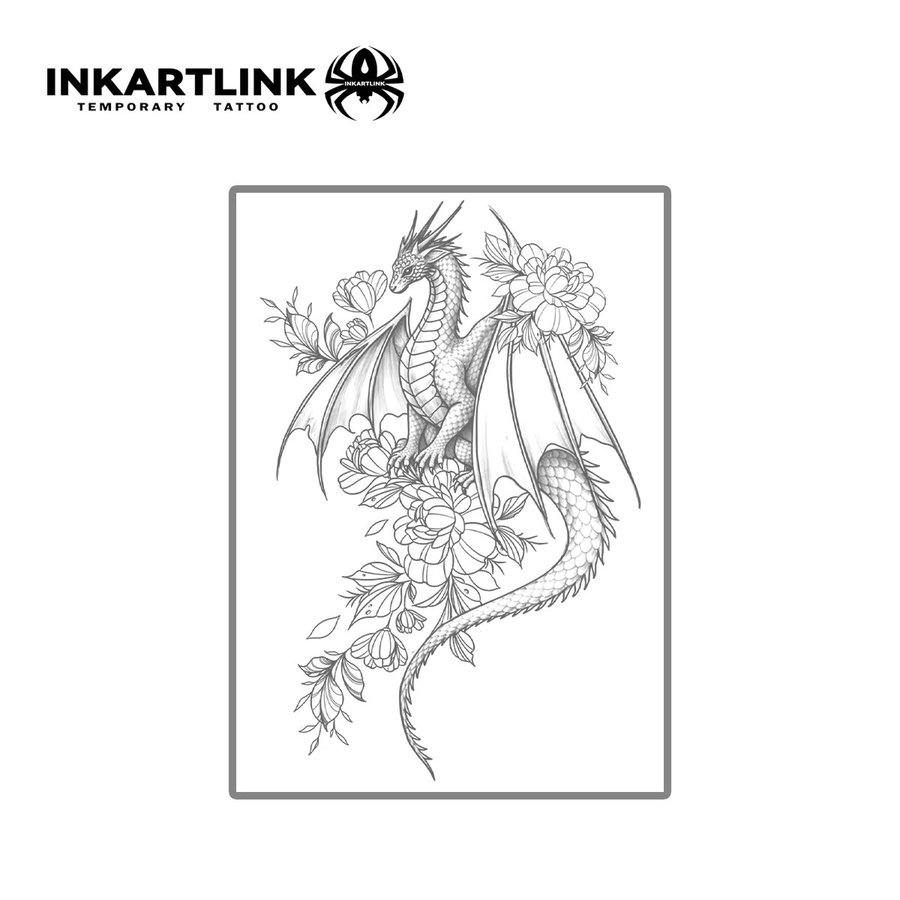 INKARTLINK Vintage Drachen-Saft Tattoo-Patch, wasserfest - Bild 3