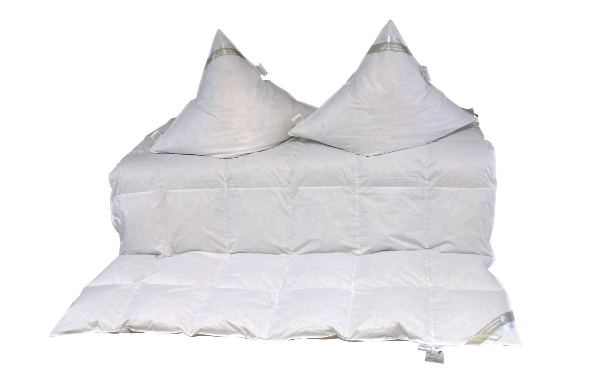 Betten Hofmann Daunenbett Set Ganzjahresdecke aus 100% Daunen mit 2 Kissen, Weiß, B: 200 cm x L: 200 cm - Bild 1