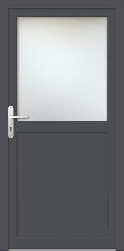 Meeth Nebeneingangstür ProM 02 in Grau mit satiniertem Glaseinsatz, Titanfarben, Höhe: 200 cm, Breite: 98 cm - Bild 1