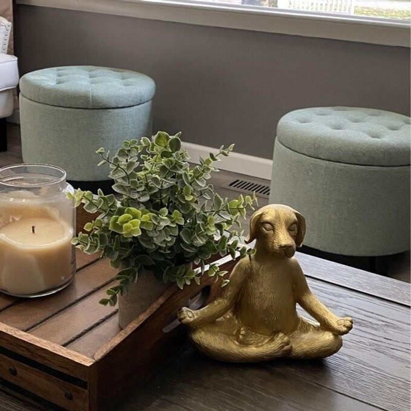 Dekorative Yoga-Hund Figur aus Kunstharz in Gold von NobleRot für moderne Innenräume - Bild 4