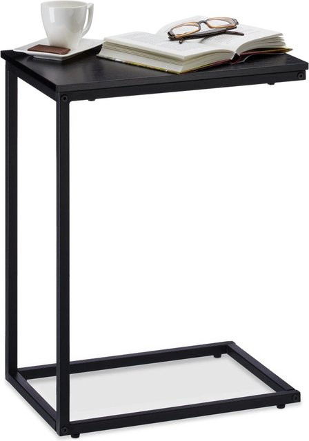 Relaxdays Beistelltisch aus Metall und MDF in Schwarz, B/T/H: 61 x 30 x 45 cm - Bild 1