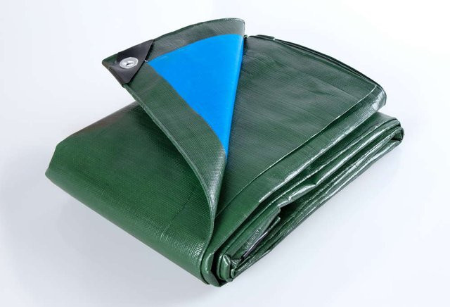 Ultrastarke Abdeckplane mit Randverstärkung, B/B: 2 x 3 m, Blau / Grün - Bild 1