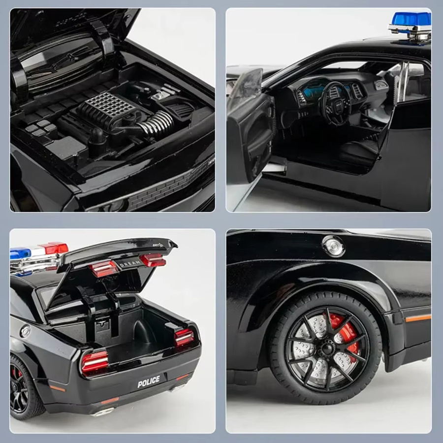 MAKEDA Hellcat Viper Polizeiauto, Druckgussmodell, 1:24, mit Licht und Sound - Bild 4