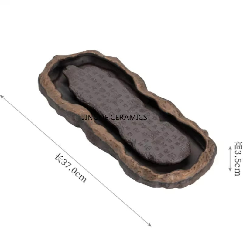 JINGDE CERAMICS Keramik Tee-Tablett Herz Form Grau - Bild 4