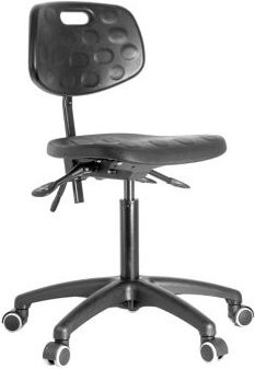 MeyChair Arbeitsdrehstuhl PW1 in Schwarz mit Rollen und verstellbarer Sitzhöhe 47 cm bis 61 cm - Bild 1