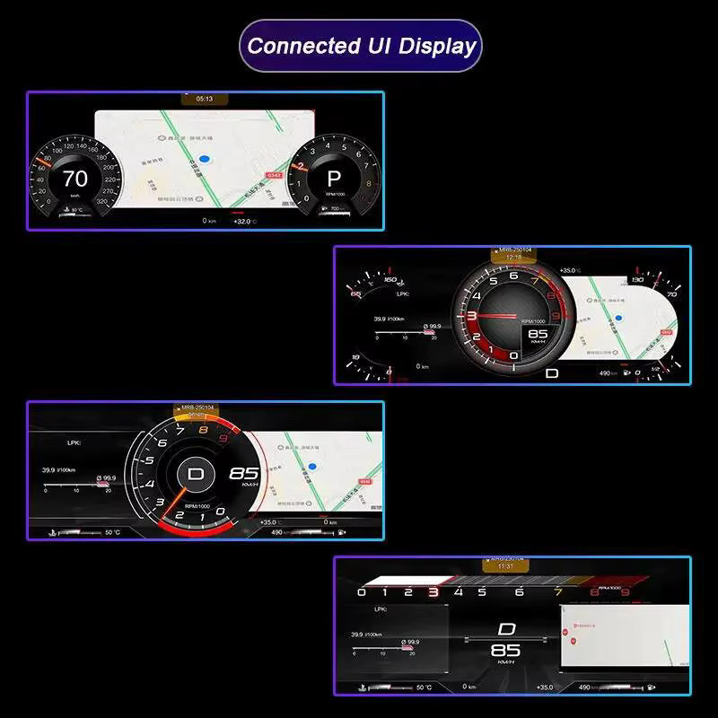NAVIRIDER Digitaler Tachometer mit CarPlay für Ford Mondeo 2013-2021, 12,3 Zoll LCD-Instrumentenanzeige in Schwarz - Bild 4