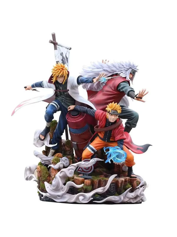 Bandai Naruto Anime Figur Uzumaki Naruto Jiraiya Namikaze Minato Statue aus PVC in Multicolor, Höhe: 40 cm - Bild 6