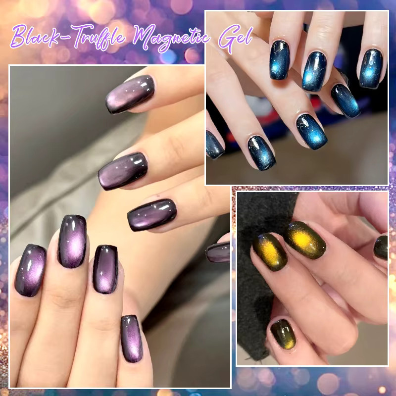 MEET ACROSS Auroras Cat Magnetischer Gel-Nagellack, 7 ml, lila wasserblau, Chrom, glitzernd - Bild 3