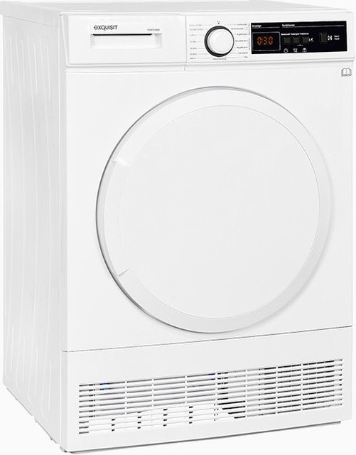 Exquisit TK810-060 Kondensationstrockner, Weiss, Freistehend, Frontlader - Bild 1