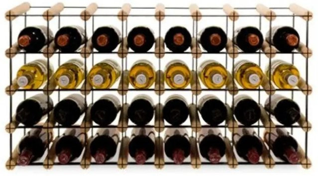 PROREGAL Modulares Weinregal Vinotega aus massivem Kiefernholz in Natur, H 42,5 cm x B 82,5 cm x T 24,5 cm, braun, rustikal - Bild 1