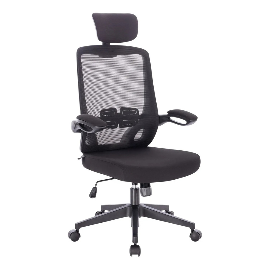 Svita Sam Bürostuhl Ergonomisch mit Kopfstütze und Armlehnen, Schwarz, Polyester - Bild 2