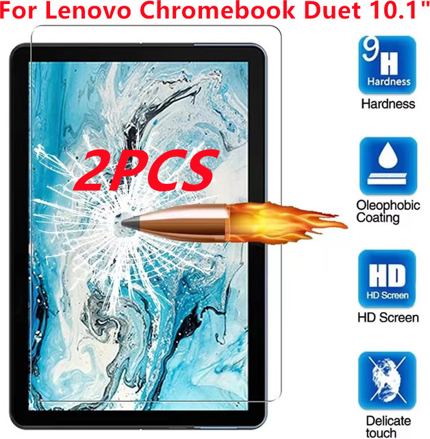 2er-Pack Displayschutzfolie aus gehärtetem Glas für Lenovo Chromebook Duet 10,1 Zoll CT-X636F, transparent, 9H Kratzschutz - Bild 1