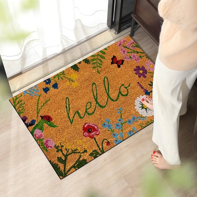 VIKAMA Fußmatte mit floralem Design, rutschfest und verschleißbeständig, Mehrfarbig, B/T: 60 x 40 cm - Bild 1