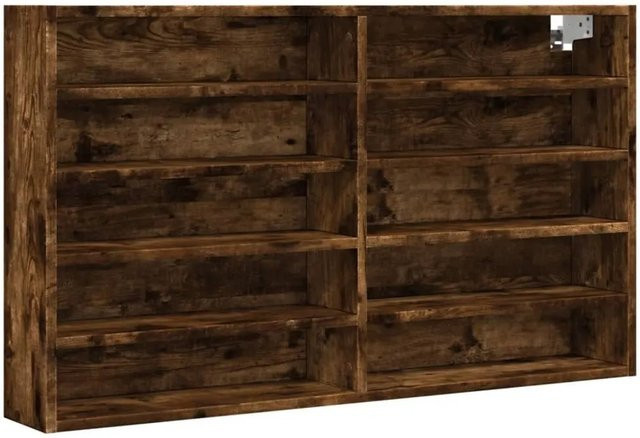 vidaXL Vitrinenschrank Räuchereiche mit Glastüren und Regalböden, Wandmontage, B/H/T: 100 x 58 x 15 cm - Bild 1