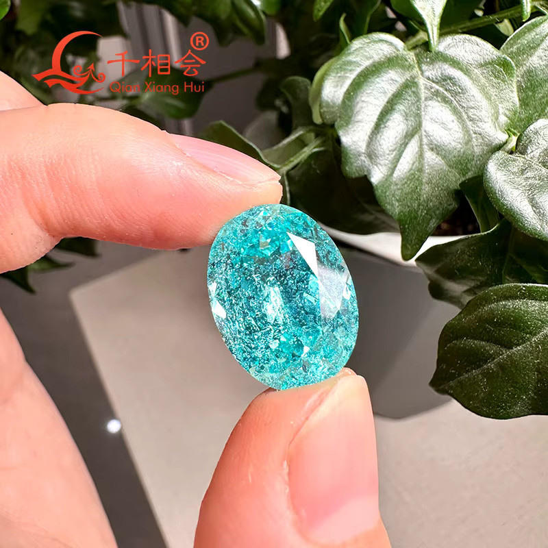 Paraiba-Turmalin, Neonblau, oval geschliffen, 20-30 Karat, loser Edelstein - Bild 5