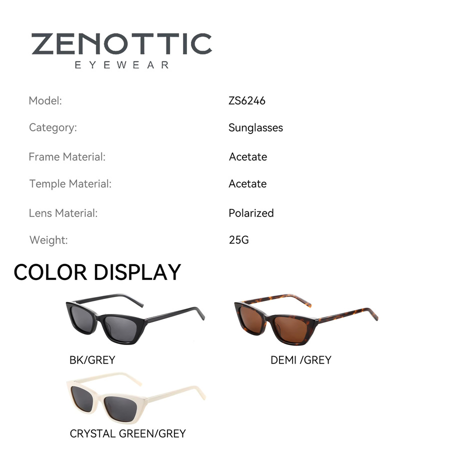 ZENOTTIC Sonnenbrille Cat Eye, Acetat, Vollrand, Damen, polarisiert - Bild 2