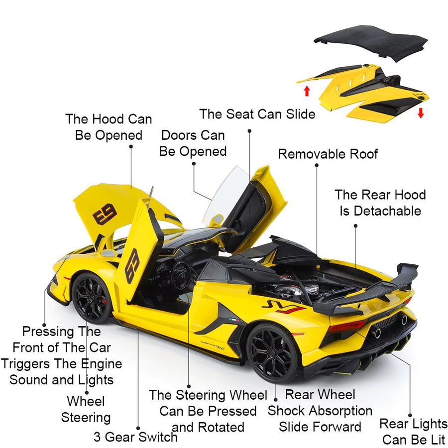 RMZ city Huracan Sterrato SVJ63 Automodell, Maßstab 1:18, mit Licht und Sound - Bild 3