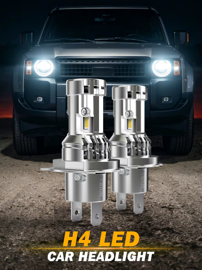 Katur H4 Auto-LED-Scheinwerfer Set mit Lüfter, 200W und 40000Lm, Farbe: Silber, passend für Lada Niva (2010-2023) und Smart Fortwo 453 (2014-2023) - Bild 6