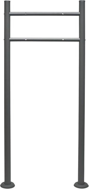 Wiltec Briefkasten Ständer aus Stahl in Anthrazit, Höhe: 120 cm, Breite: 50 cm - Bild 1