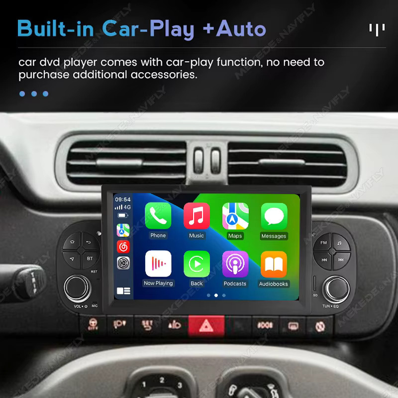 MEKEDE 7 Zoll Multimedia-Player für Fiat Panda 2013 - 2020 mit Carplay und Audio Stereo in Schwarz - Bild 3