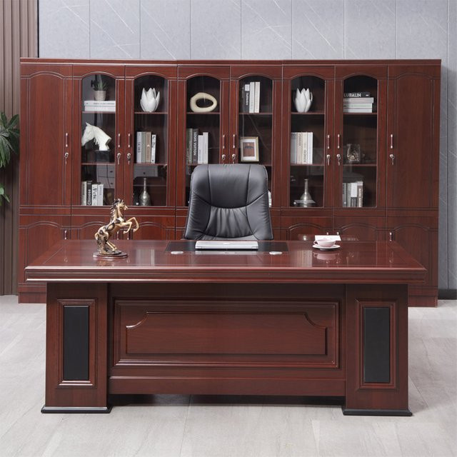 DUTRIEUX Computer Schreibtisch aus Holz in Braun mit Rollen für dein Home-Office - Bild 1
