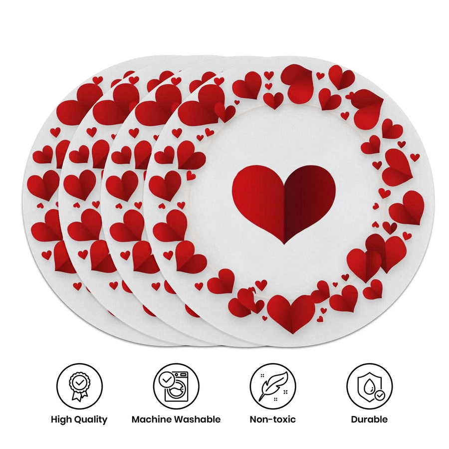 VIKAMA Runde Tischmatte Valentinstag Thema für Küche und Restaurant in modernem Design - Bild 3