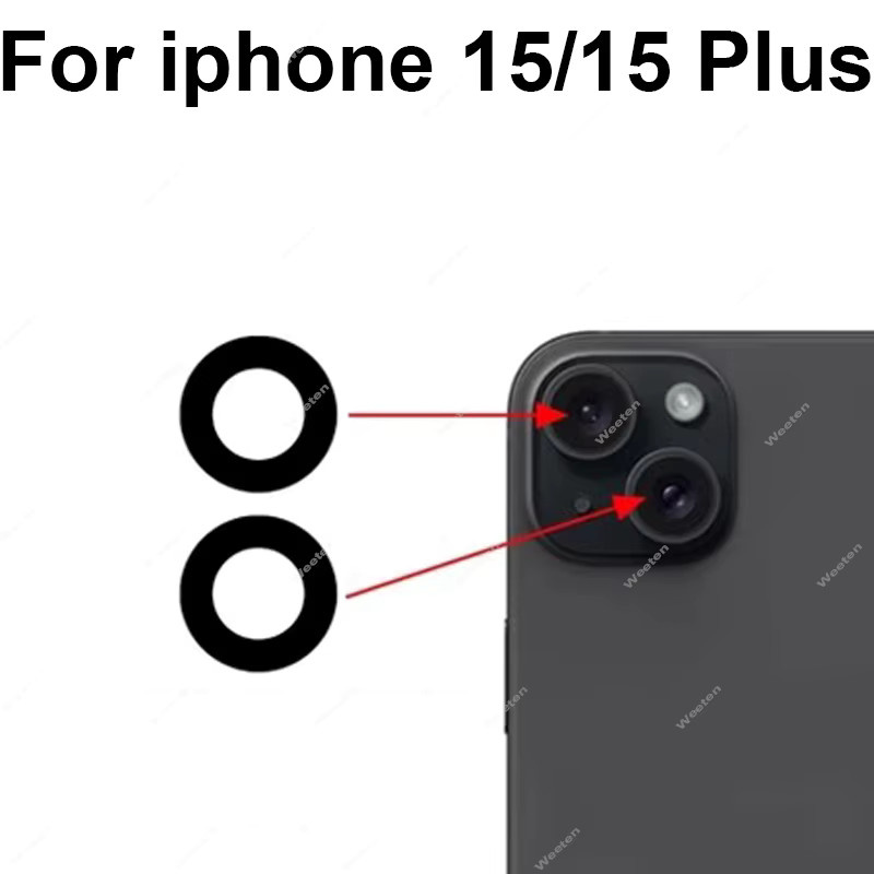 Ersatz-Objektivglas für die Rückfahrkamera von Apple iPhone 11 12 13 14 15 Pro Max Mini Plus inklusive selbstklebendem Aufkleber - Bild 3