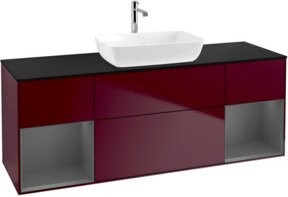 V&B Waschtischunterschrank Finion mit Wandbeleuchtung, Anthrazit lackiert, Breite: 160 cm, Tiefe: 50,1 cm, Höhe: 50,1 cm - Bild 1